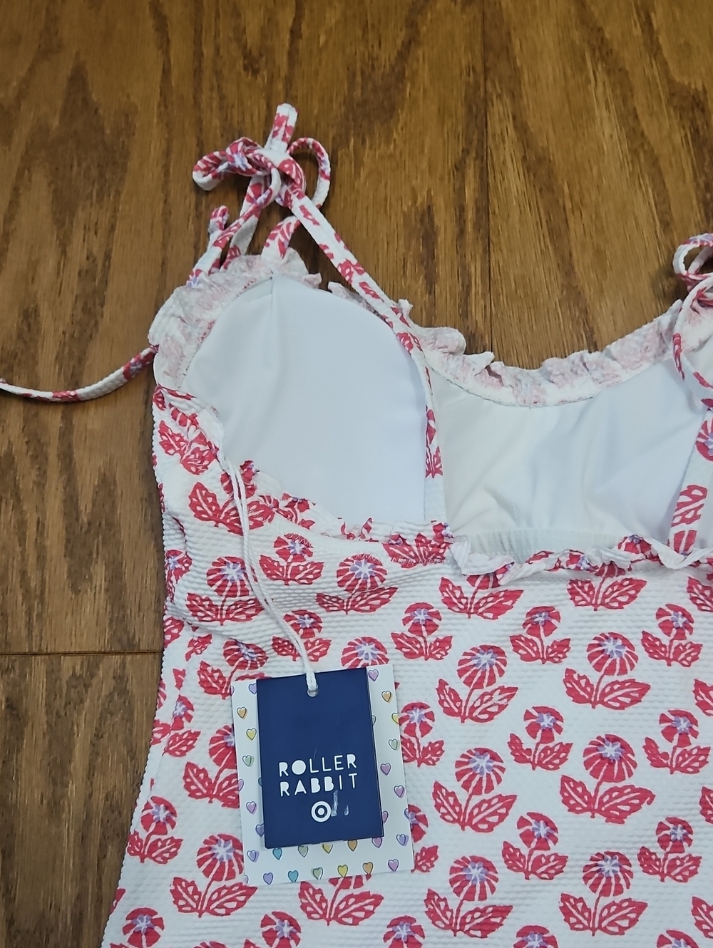 Roller Rabbit x Target Floral Tie Shoulder One Piece Swimsuit Women’s S NWT - Picture 4 of 5